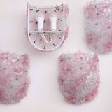 Set of 4 Murano Wall Light Pink Flower by Seguso, 1970