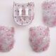Set of 4 Murano Wall Light Pink Flower by Seguso, 1970