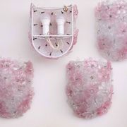 Set of 4 Murano Wall Light Pink Flower by Seguso, 1970