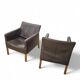 2 x Gerard van den Berg Coppola lounge chair with flexible backrest