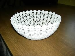 Handmade rigid basket with starched hook