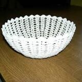 Handmade rigid basket with starched hook