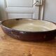 Vintage: Large oval clay gratin dish