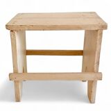 Rustic Spanish Milking Stool, Handcrafted Wood, Original Patina, 1940s