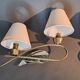 Pair of gilded brass and mirror wall lights, Circa 1960.