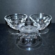 Set of 3 old champagne glasses in cut crystal with flat ribs Saint Louis? Béarn Talleyrand
