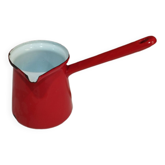 cafetière turque en tôle émaillée rouge