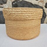 Straw covered basket