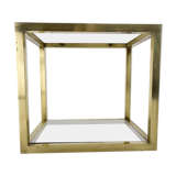 Italian Mid-Century Brass and Smoked Glass Table, 1970's