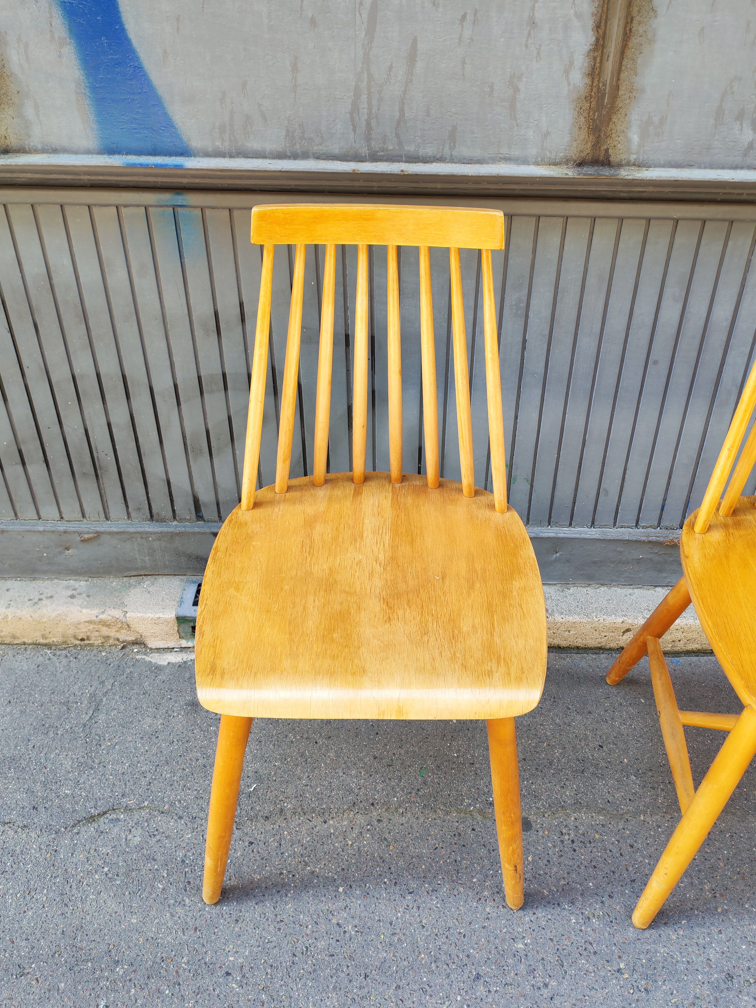 Pair of Scandinavian Pinnstol Suede chairs 1960