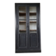 Aged patinated black display cabinet