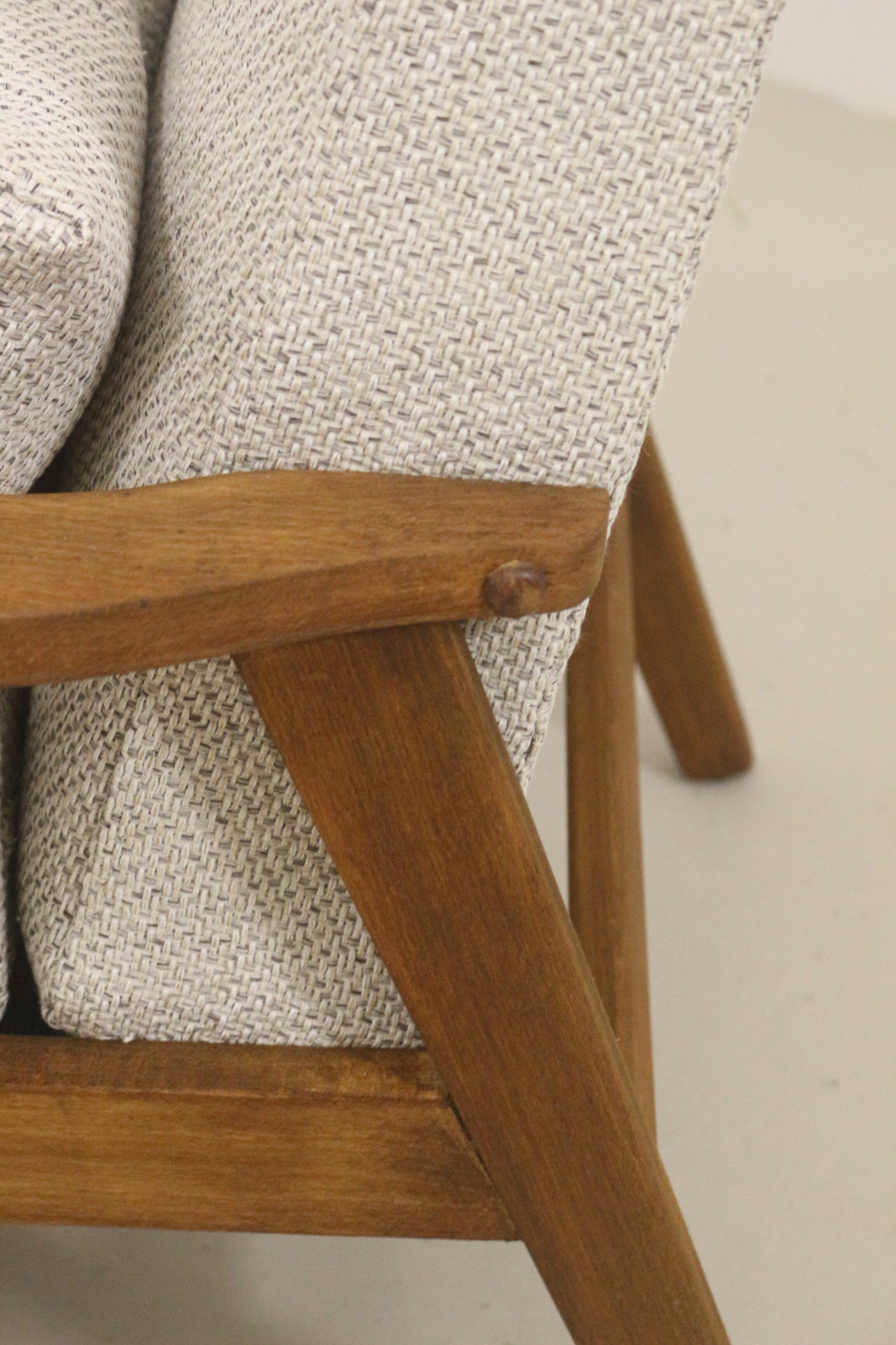 Scandinavian armchair 1960 rounded armrests