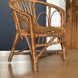 Rattan armchair for doll