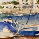 Painting, watercolor, Navy, signed and dated XX century