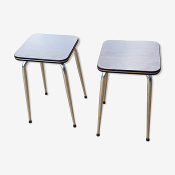 Lot de 2 tabourets formica, années 1970