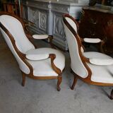 Pair of walnut armchairs mark from the 19th century