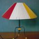 Vintage tripod lamp, bedside lamp, table lamp, rockabilly, retro, scoubidou son lamp, decoration