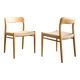 Paire de chaises de salle à manger modèle 75 par Niels O. Møller en chêne