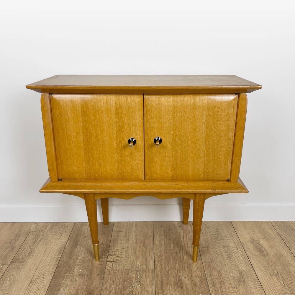 Large mid-century design wooden bedside table