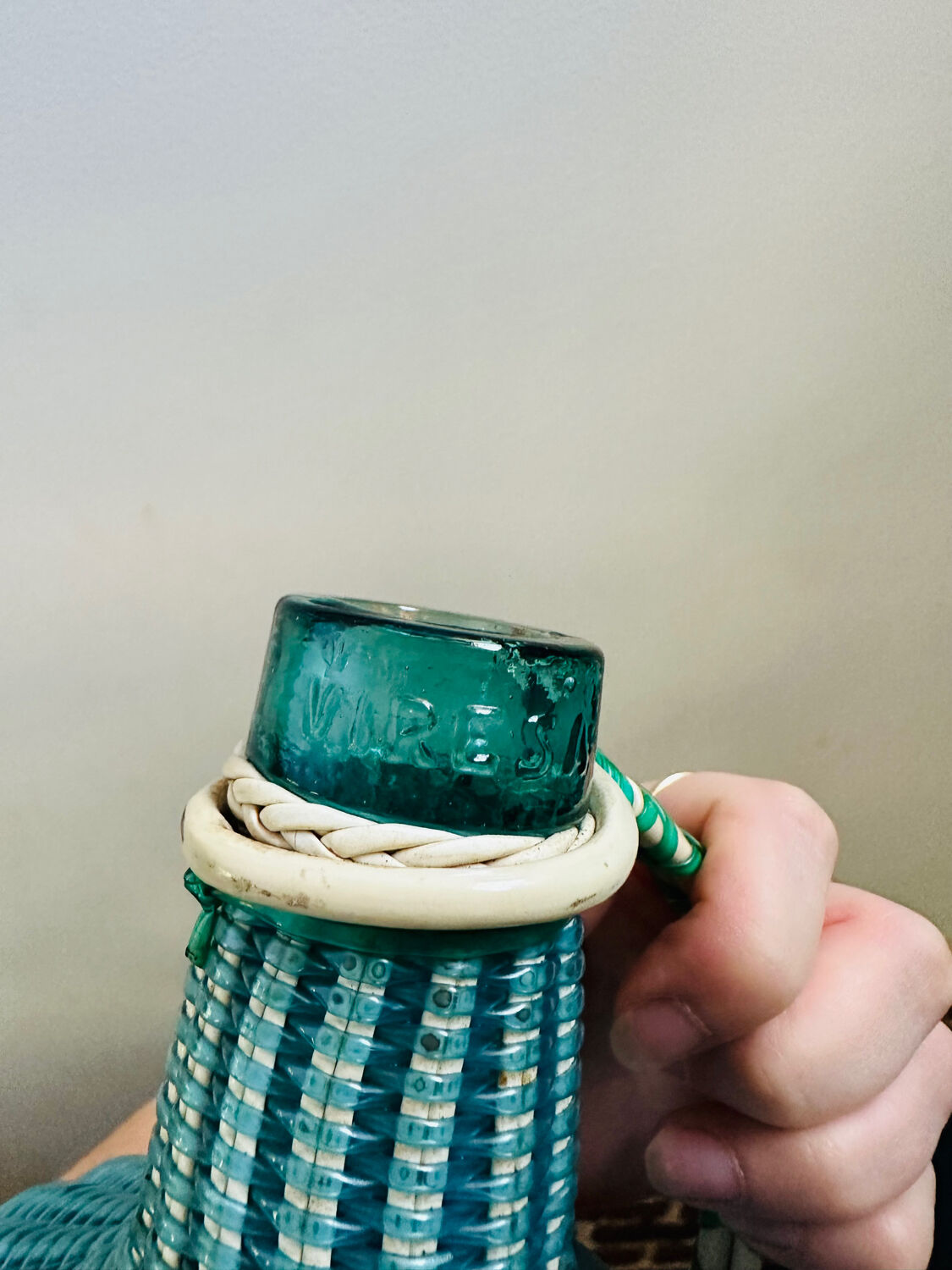 Demijohn scoubidou vintage