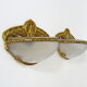 Pair of half moon Art Deco wall sconces in bronze and engraved glass 20/30