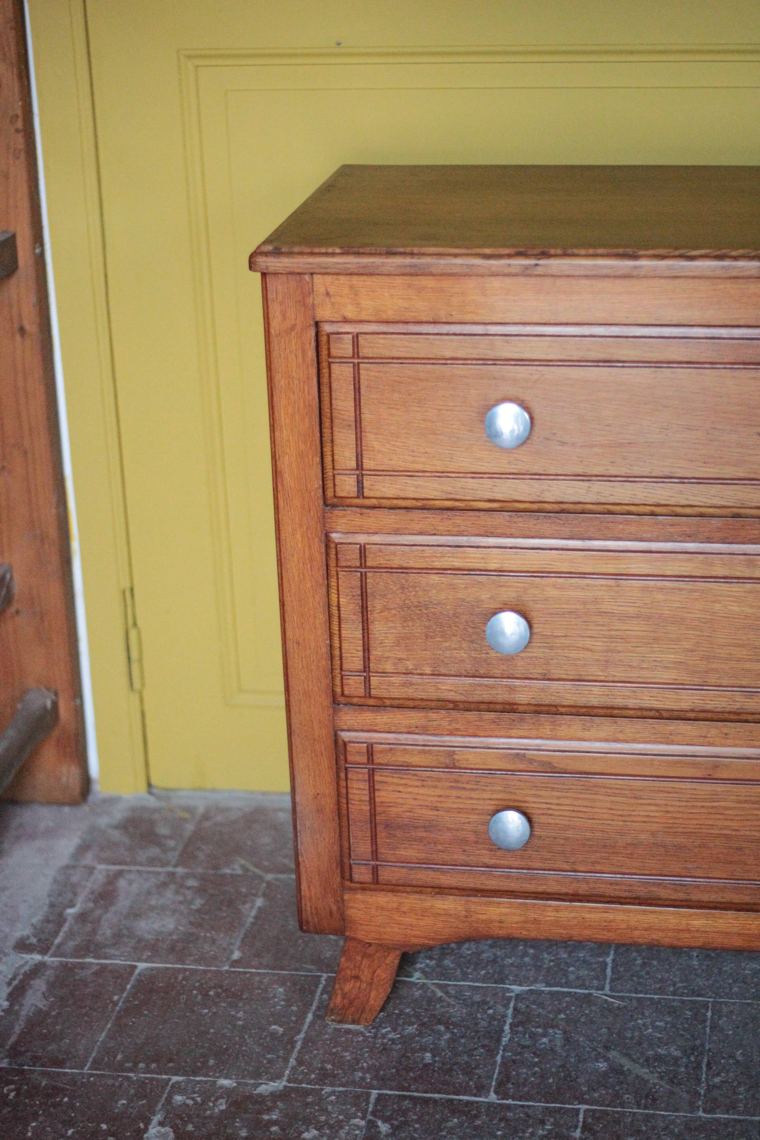 Wooden chest of drawers with 3 drawers, storage furniture, antique furniture, Art Deco.