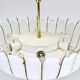 Grand chandelier Rupert Nikoll 27" mid-century brass with leaves, Austria, 1950.