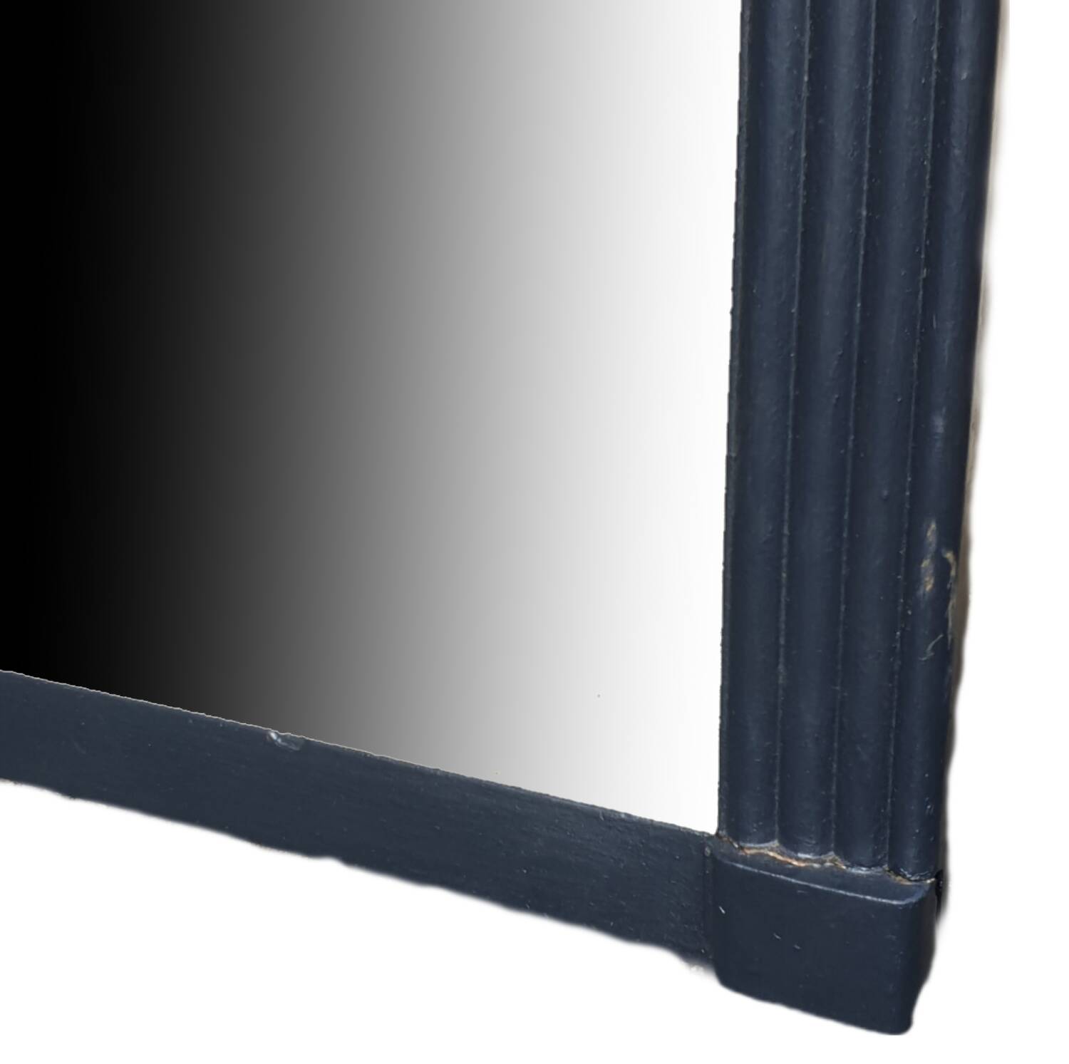 Grand miroir Art-Déco noir biseauté