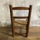 Small vintage children's chair - wood and rattan sluice