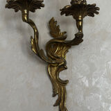 3 wall sconces - Louis XV / Rocaille style in gold