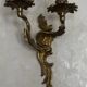 3 gold wall sconces in Louis XV style, rocaille.