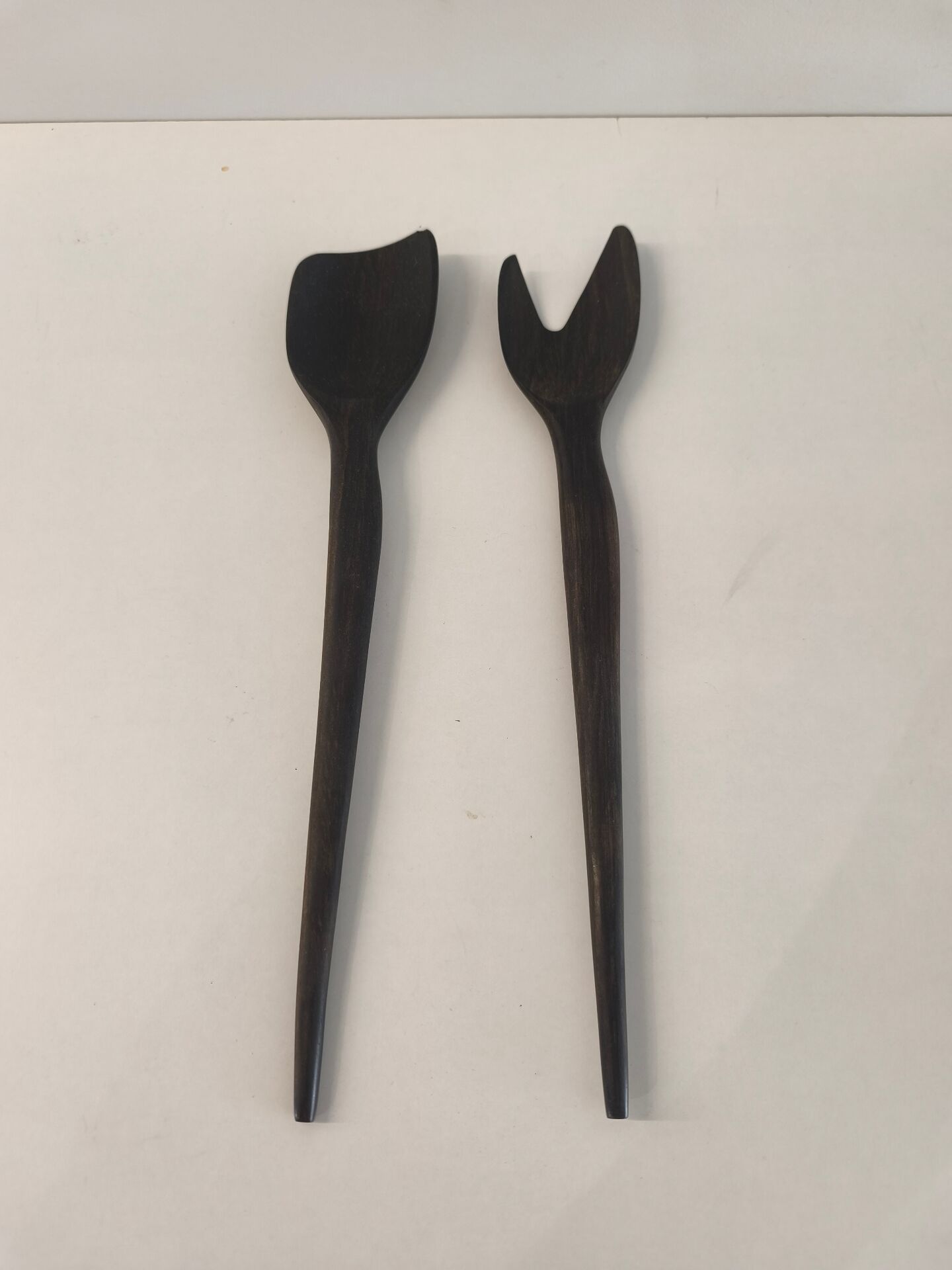 Couverts à salade vintage en bois massif