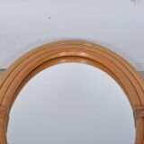 Oval rattan mirror