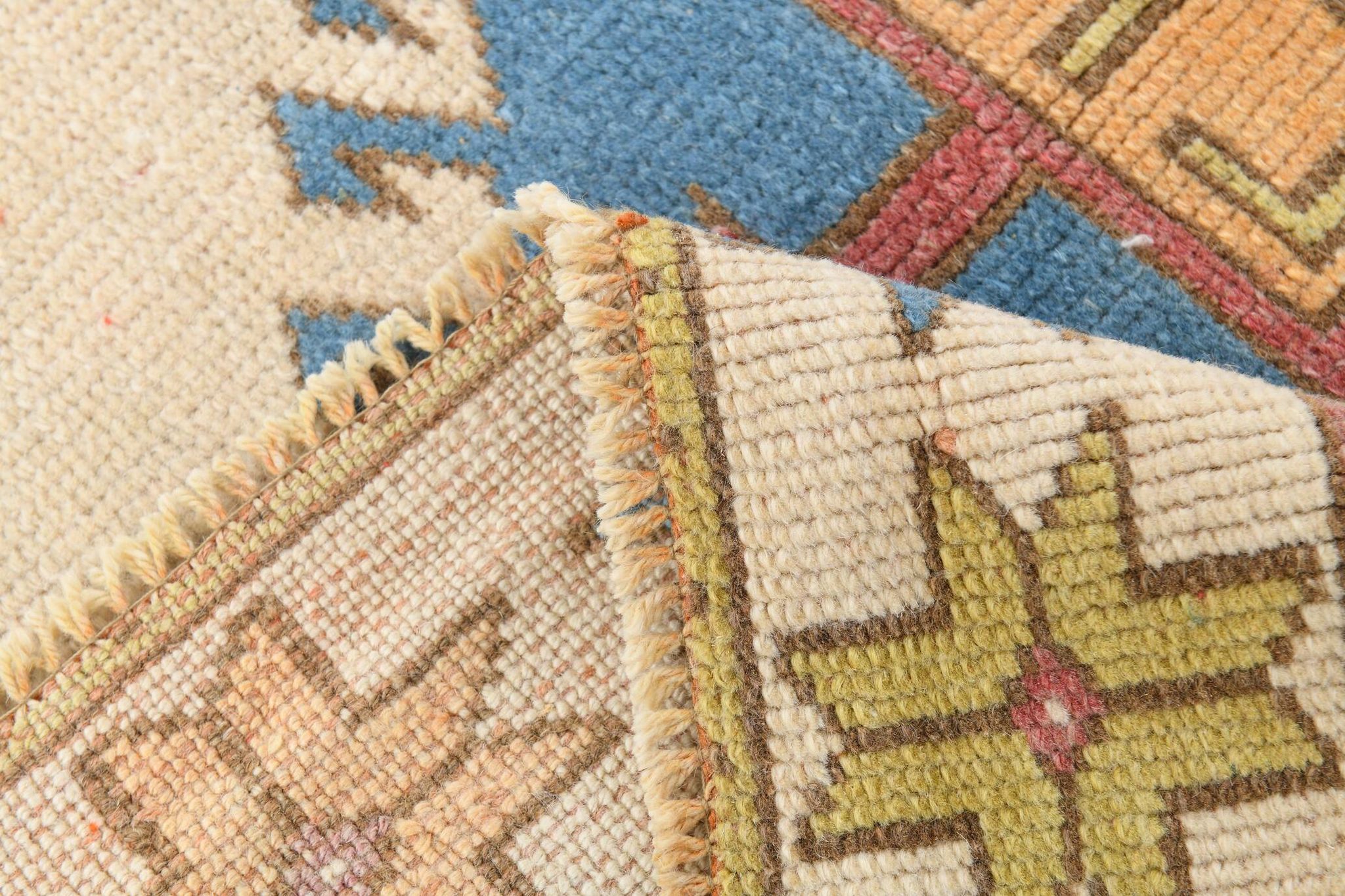 4x6 Burgundy & Blue Oriental Vintage Rug, 132x190Cm