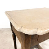 Antique oak hall table with stone top