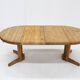 Set vintage dining table and dining chairs pine wood papercord