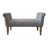 Méridienne / banquette capitonnée style classique – tissu gris