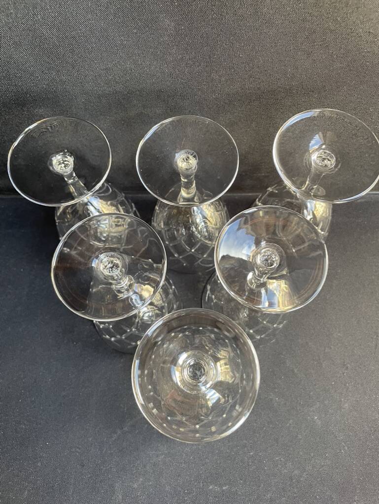 6 wine glasses - Cut crystal – Cristalleries Royales de Champagne