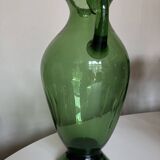 XXL pitcher vase in blown Empoli glass H40cm