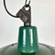 Green Enamel and Cast Iron Industrial Pendant Light, 1960s