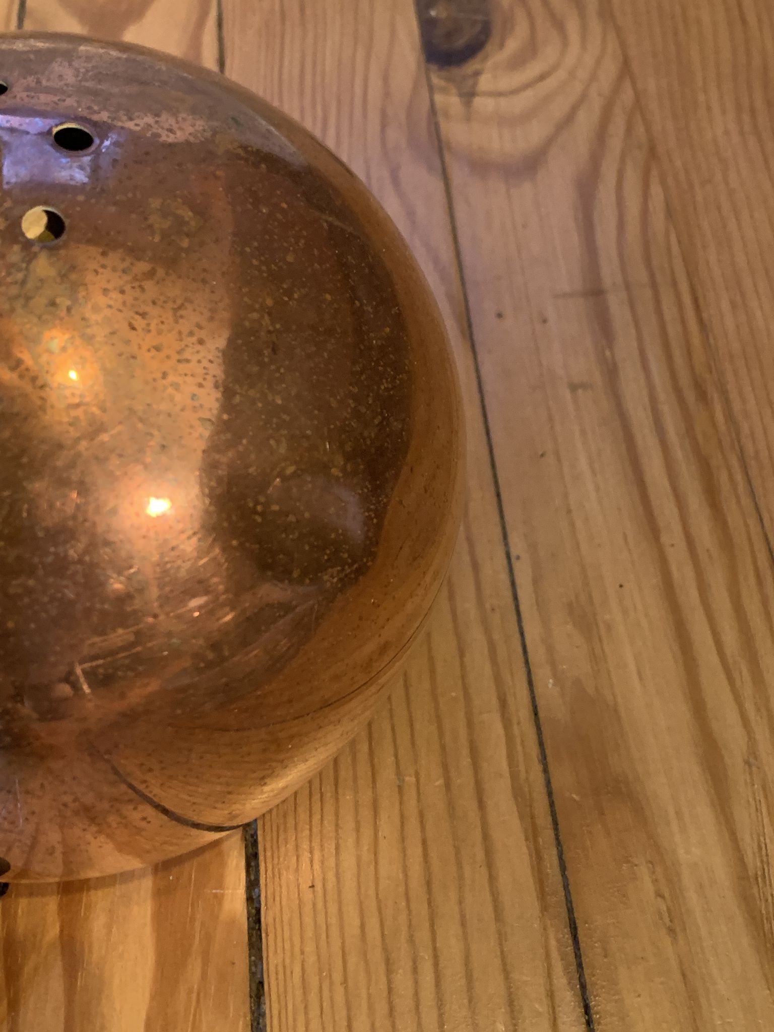 Luminaire globe laiton cuivré