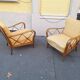 Armchairs in Wood and Yellow Fabric from Paolo Buffa, 1940s, Set of 2