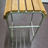 Vintage bar stool made of wood and metal