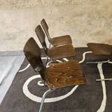 Set of 4 stacking chairs, 1970