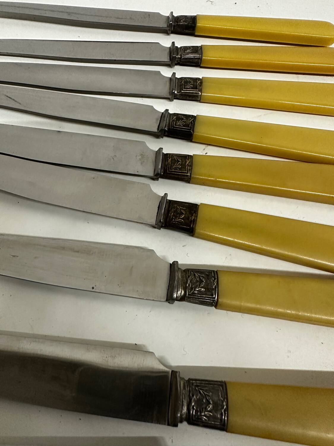 12 Antique Knives with Bakelite Handles and Stainless Steel Blades - 24 cm - Paris