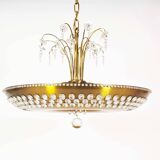 Monumental brass and crystal chandelier from Palwa
