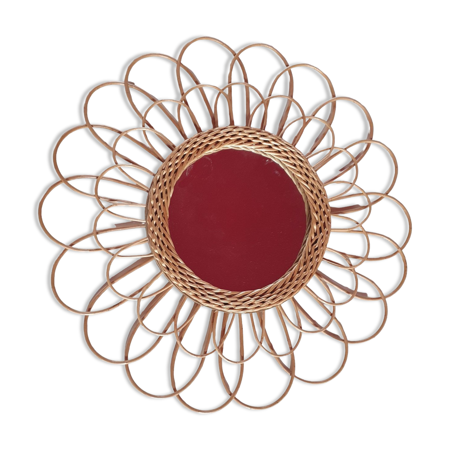 Sun mirror rattan wicker diam 56 cm