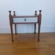 Teak bedside table with a vintage white lacquer drawer, Gautier furniture.