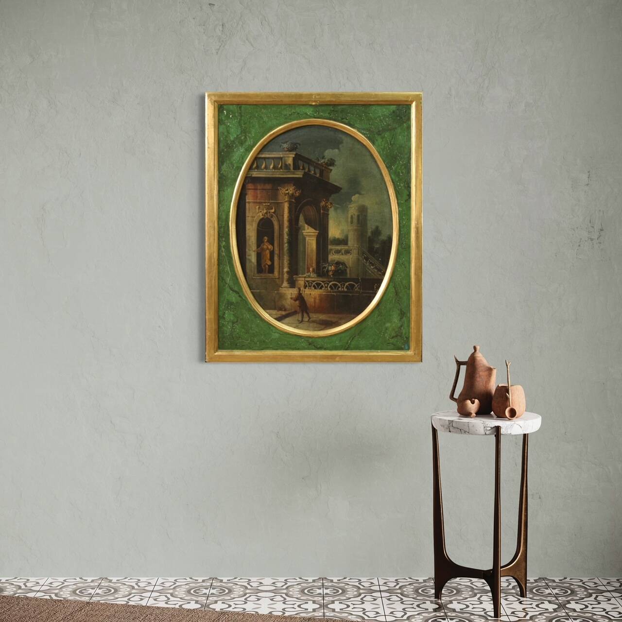 Peinture italienne Caprice architectural du XVIIIe siècle