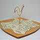 Ceramic cheese platter modernist rooster 60s